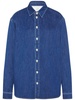 x Violet Getty pointed-collar denim shirt