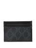 Black Interlocking G Canvas Card Holder