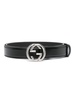 Interlocking G-buckle leather belt