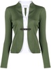 buckle-fastened cotton-blend jacket