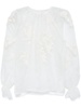 floral-lace organza blouse