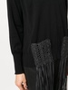 fringe-detail long-sleeve knitted top