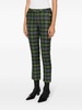 slim-cut plaid-check wool trousers