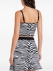 cropped zebra-intarsia tank top