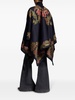 floral-pattern jacquard cape