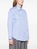 lace-detailing striped shirt