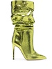 105mm snakeskin-effect metallic boots