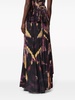 Lemna abstract-print pleated skirt