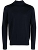 mock-neck virgin wool jumper