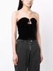 cut-out velvet-effect bustier