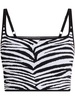 cropped zebra-intarsia tank top