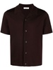 camp-collar knitted polo shirt