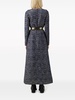 tweed A-line cotton maxi dress