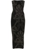 baroque-jacquard metallic midi dress