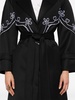 motif-embroidered maxi trench coat