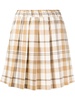 tartan-print flared mini skirt