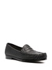 interwoven-design leather loafers