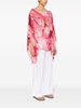 plumage-print short kaftan