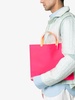 colour-block leather tote bag