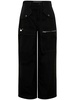 multi-pocket straight-leg trousers