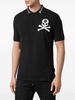 skull-print cotton polo shirt