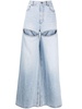 Wide Leg Crystal Slit Jeans