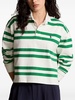 striped cotton polo top