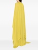 asymmetric draped silk gown