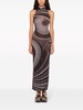 Onde-print semi-sheer dress