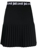 logo-waistband pleated miniskirt