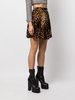 Ocelot-print velvet mini skirt