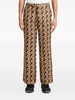 Heart jacquard straight-leg trousers