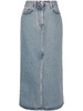 high-rise long denim skirt