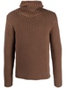 ribbed-knit hooded jumper