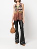 fringed patterned gilet