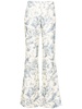 floral-print flared trousers