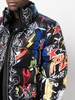 Skull and Plein print puffer jacket