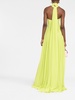 halterneck pleated gown