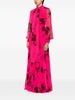 floral-print chiffon gown