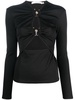 cut-out detail long-sleeve top