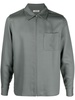 pointed-collar zipped overshirt