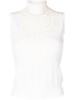 lace-detail roll-neck vest