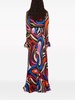 Marmo-print silk maxi skirt