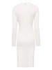 long-sleeve ribbed-knit midi dress