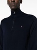 logo-embroidered half-zip jumper