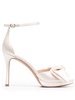 bow-detail satin sandals