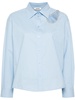 rhinestone-trim cotton shirt 