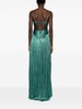 Green Rovena Pleated Maxi Dress