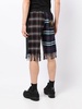 tartan-print wool shorts