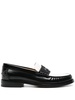 black Interlocking G leather loafer